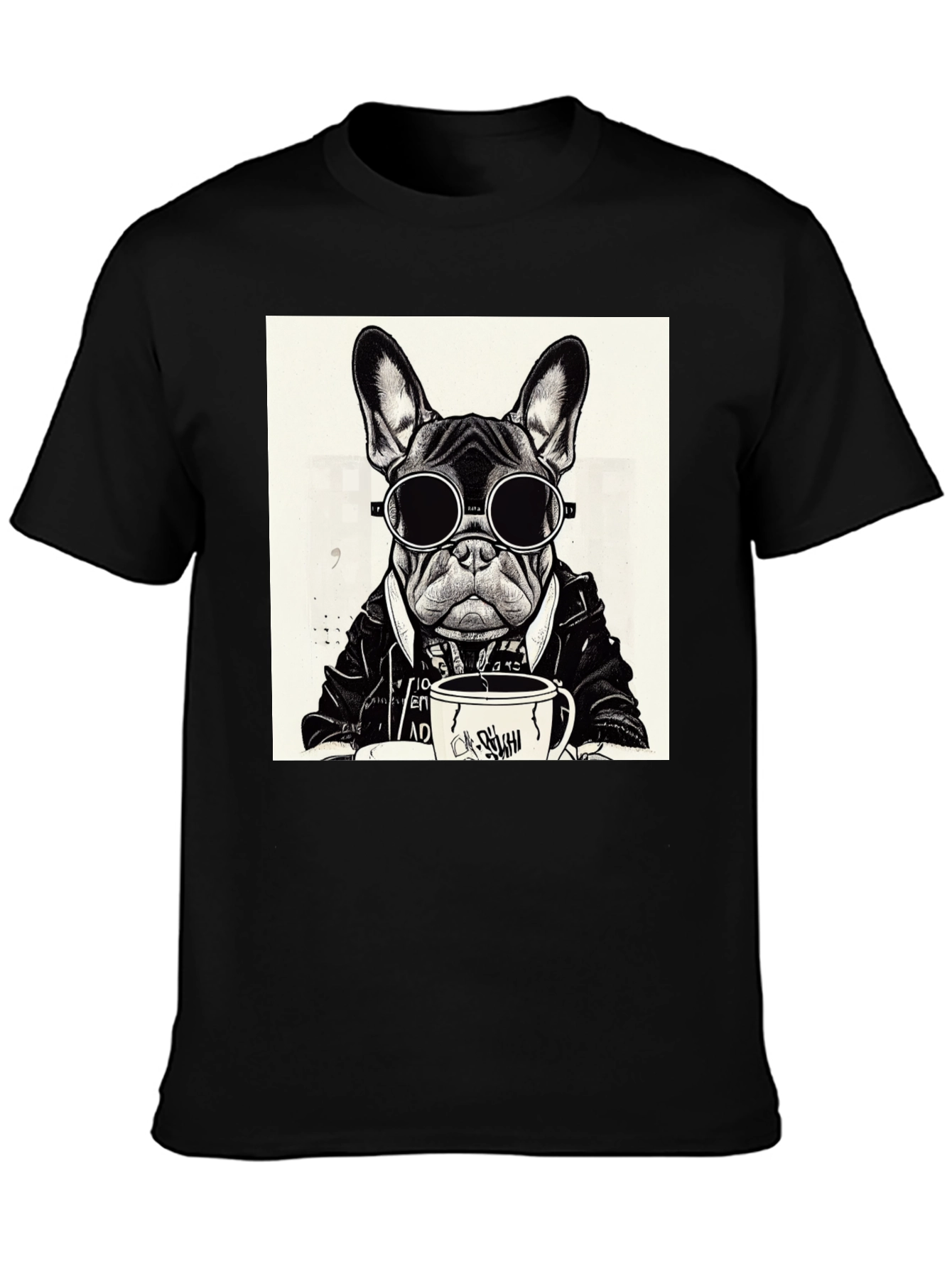 Cool Dog Graphic Tee - Coffee & Shades