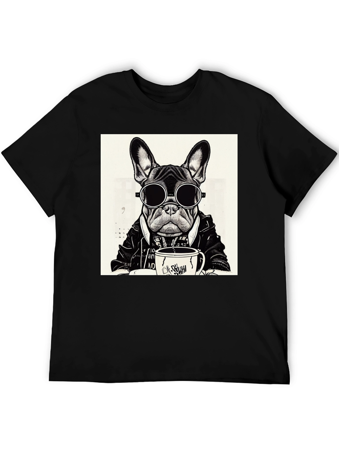 Cool Dog Graphic Tee - Coffee & Shades