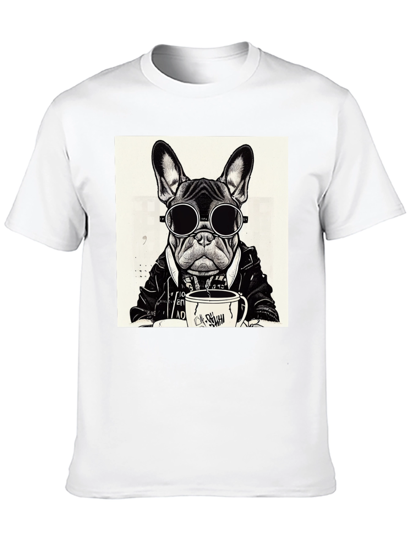 Cool Dog Graphic Tee - Coffee & Shades