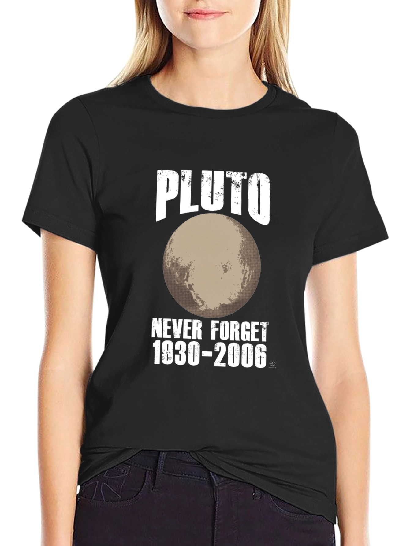 Pluto Never Forget 1930-2006 Black Graphic T-Shirt