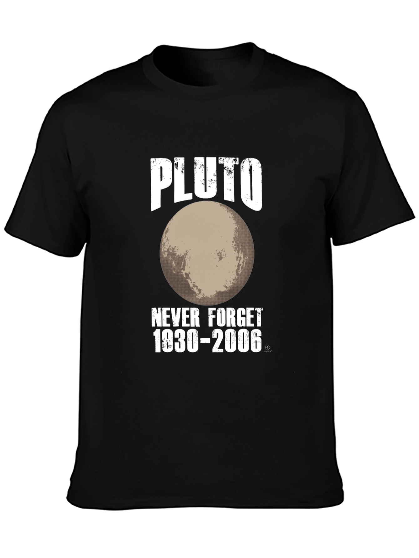 Pluto Never Forget 1930-2006 Black Graphic T-Shirt