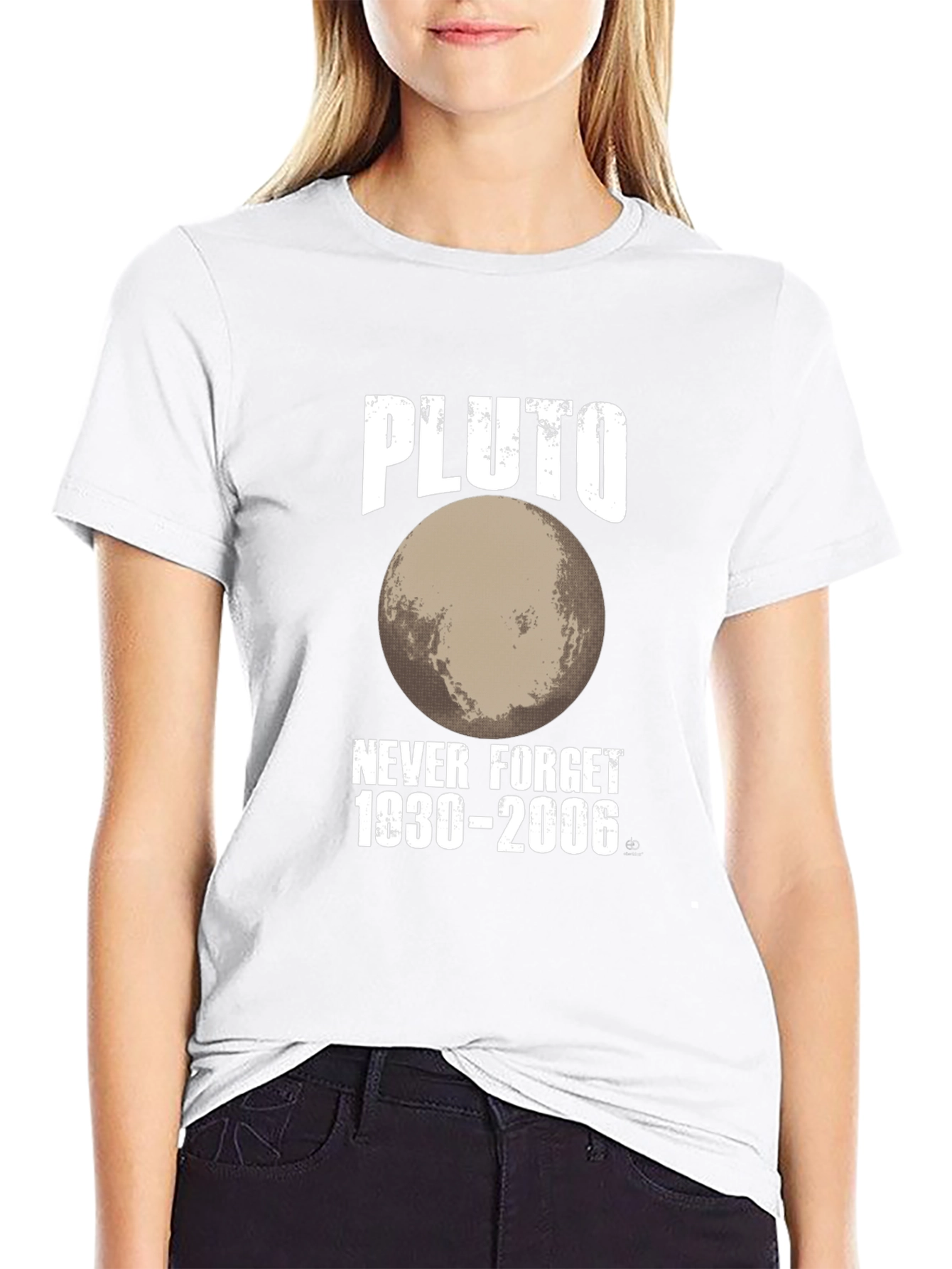 Pluto Never Forget 1930-2006 Black Graphic T-Shirt