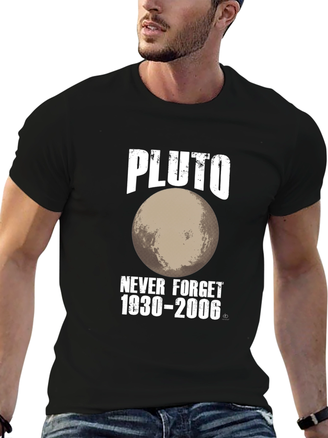 Pluto Never Forget 1930-2006 Black Graphic T-Shirt