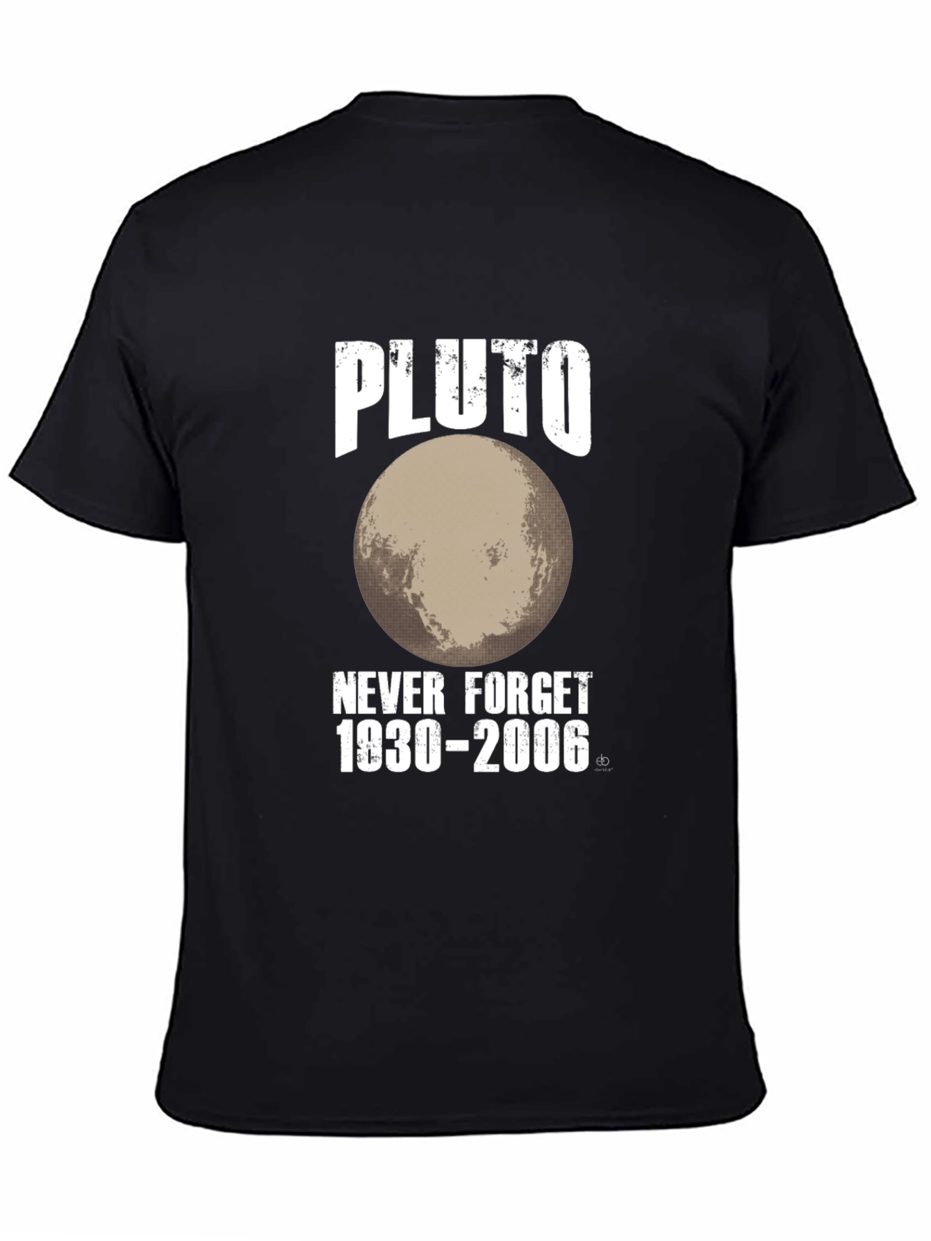 Pluto Never Forget 1930-2006 Black Graphic T-Shirt
