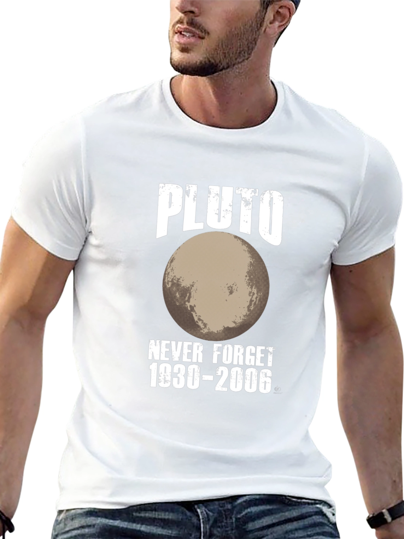 Pluto Never Forget 1930-2006 Black Graphic T-Shirt