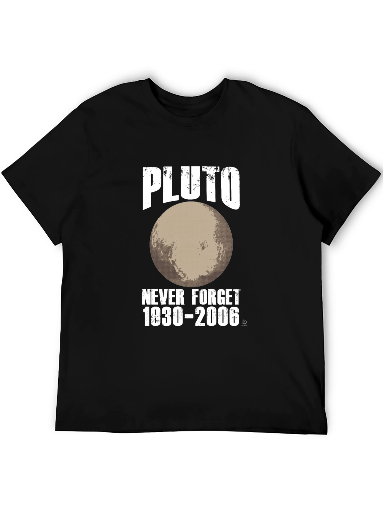 Pluto Never Forget 1930-2006 Black Graphic T-Shirt