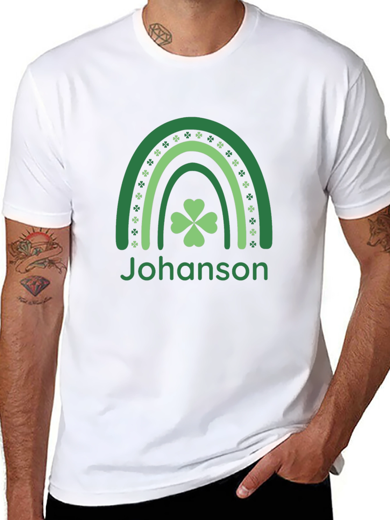 St. Patricks Day Personalized Shamrock Rainbow T-Shirt