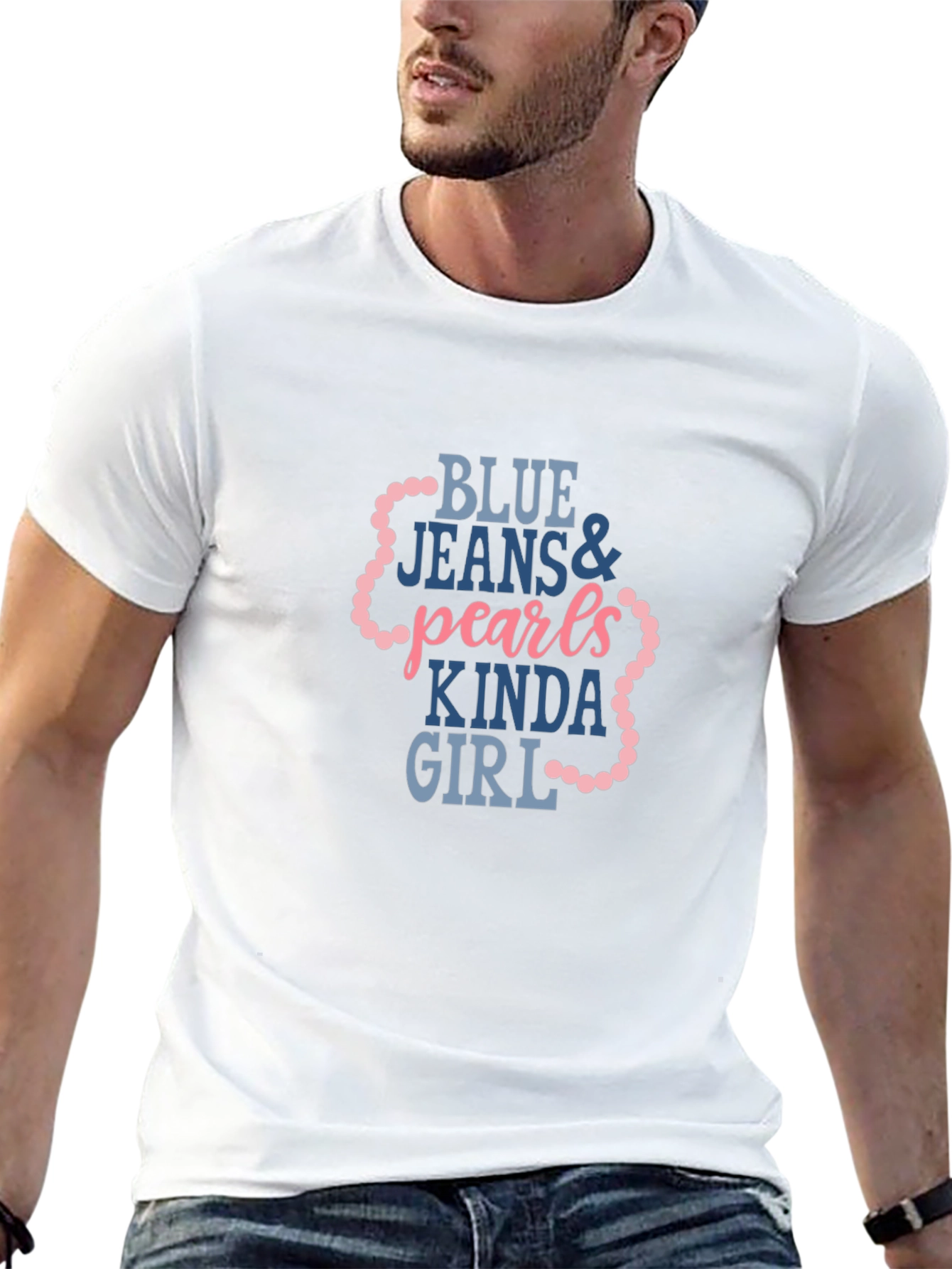 Blue Jeans & Pearls Kinda Girl Graphic Tee