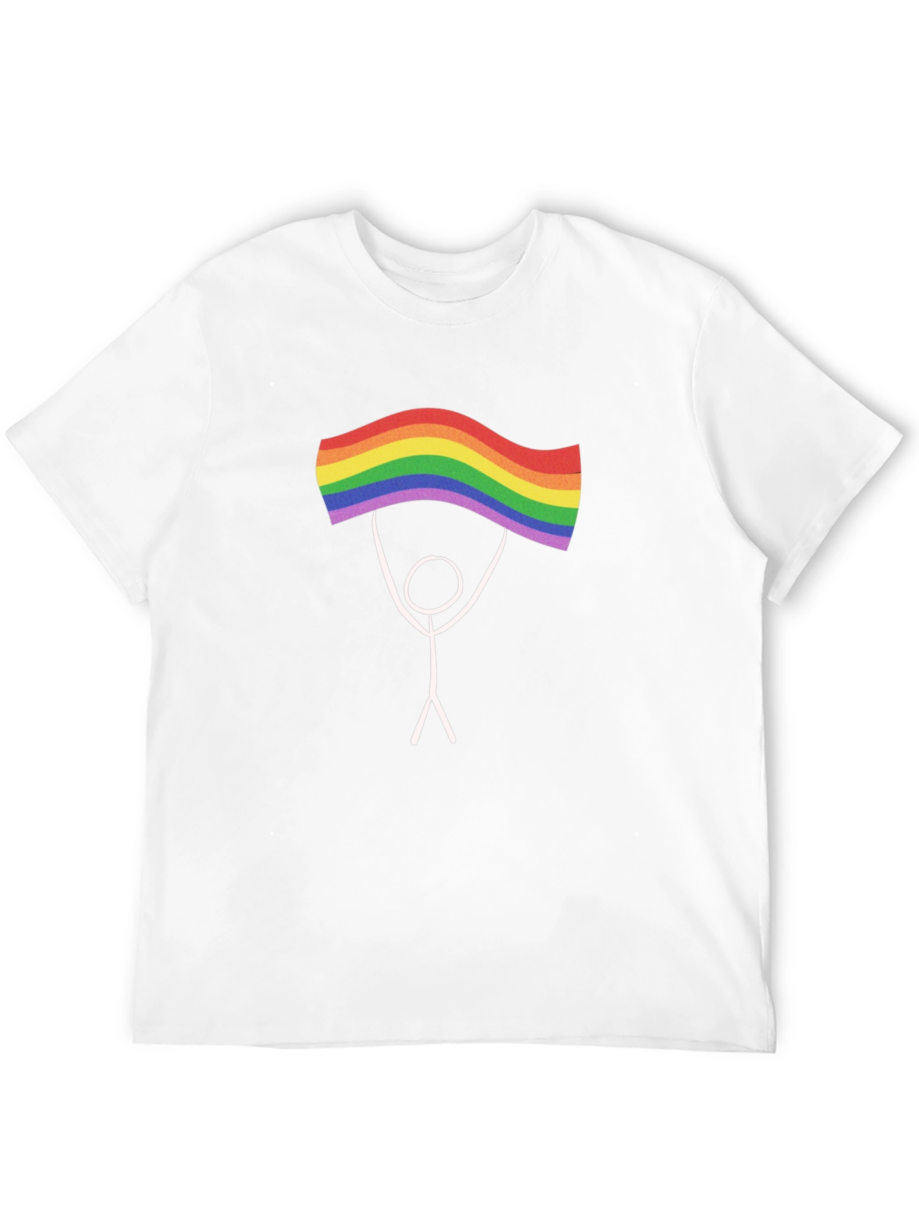 Pride Stick Figure Graphic Tee - Black