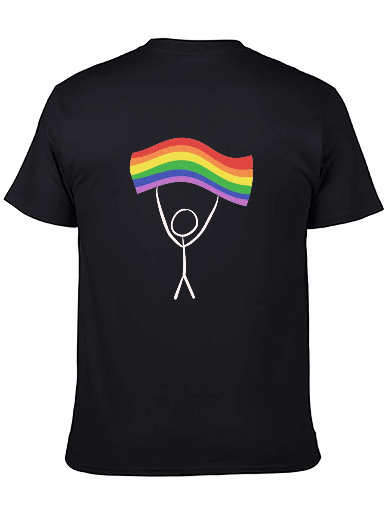 Pride Stick Figure Graphic Tee - Black
