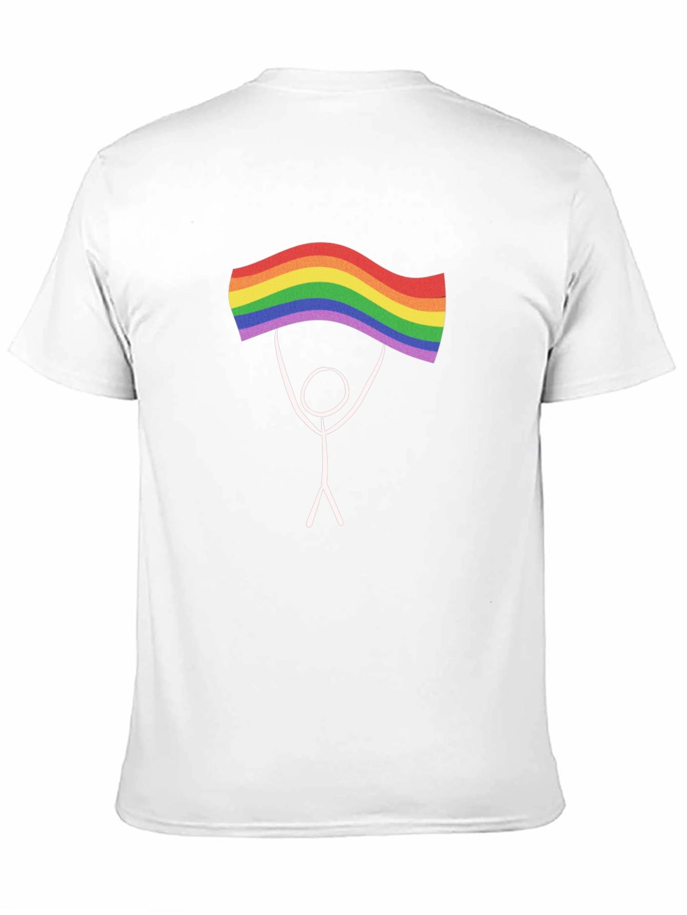 Pride Stick Figure Graphic Tee - Black