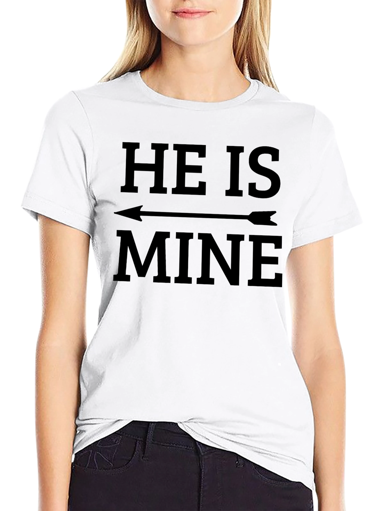 He Is Mine Graphic Tee - Funny Couples Shirt