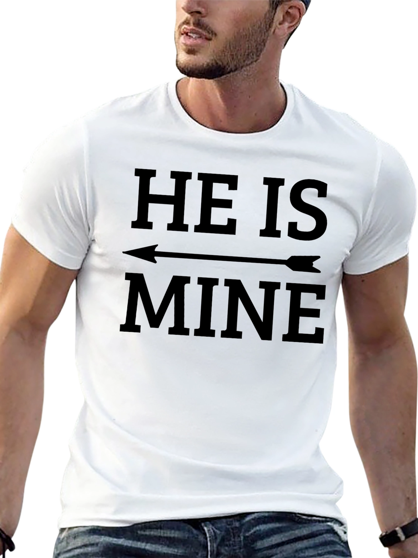 He Is Mine Graphic Tee - Funny Couples Shirt