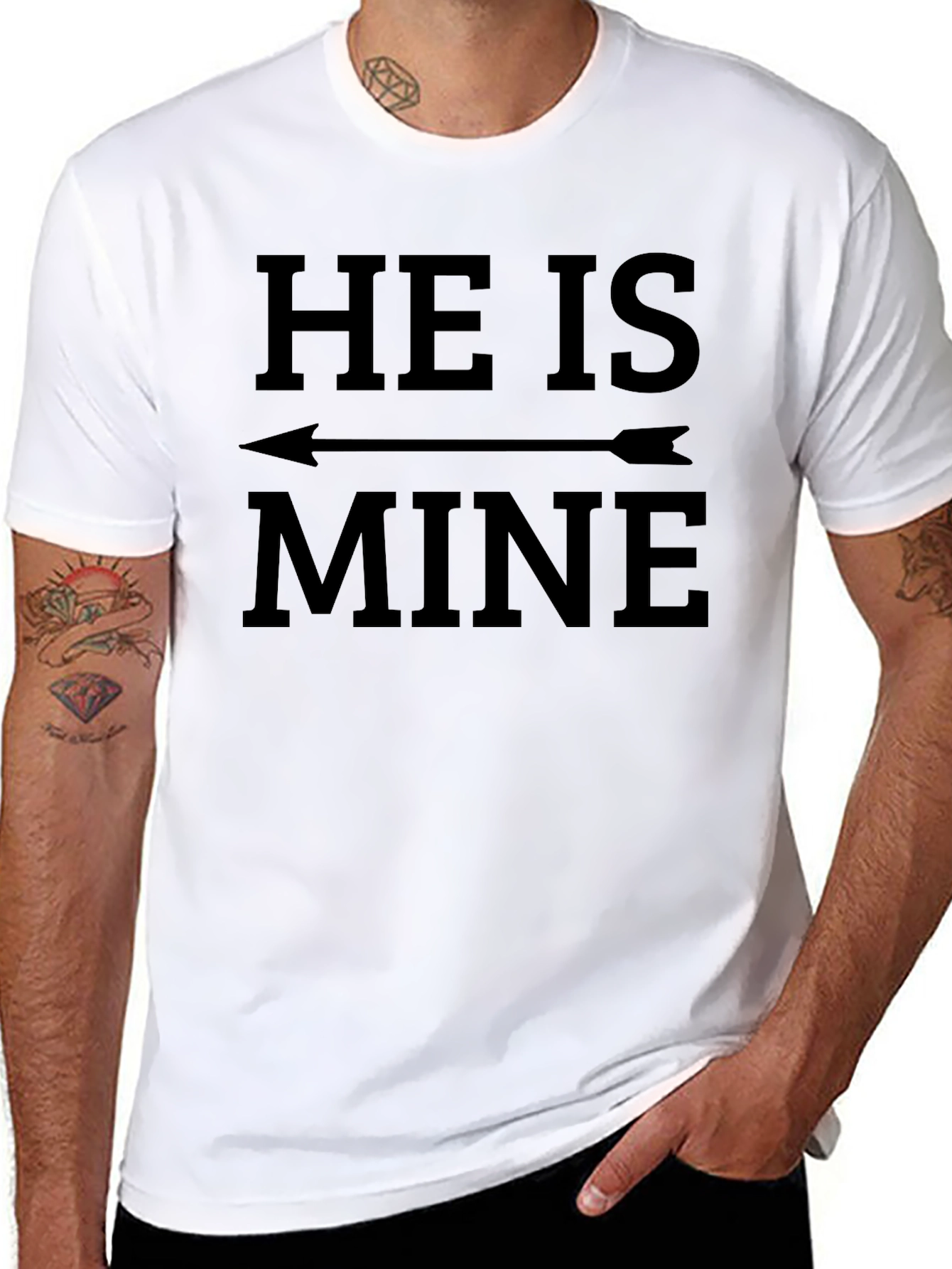 He Is Mine Graphic Tee - Funny Couples Shirt