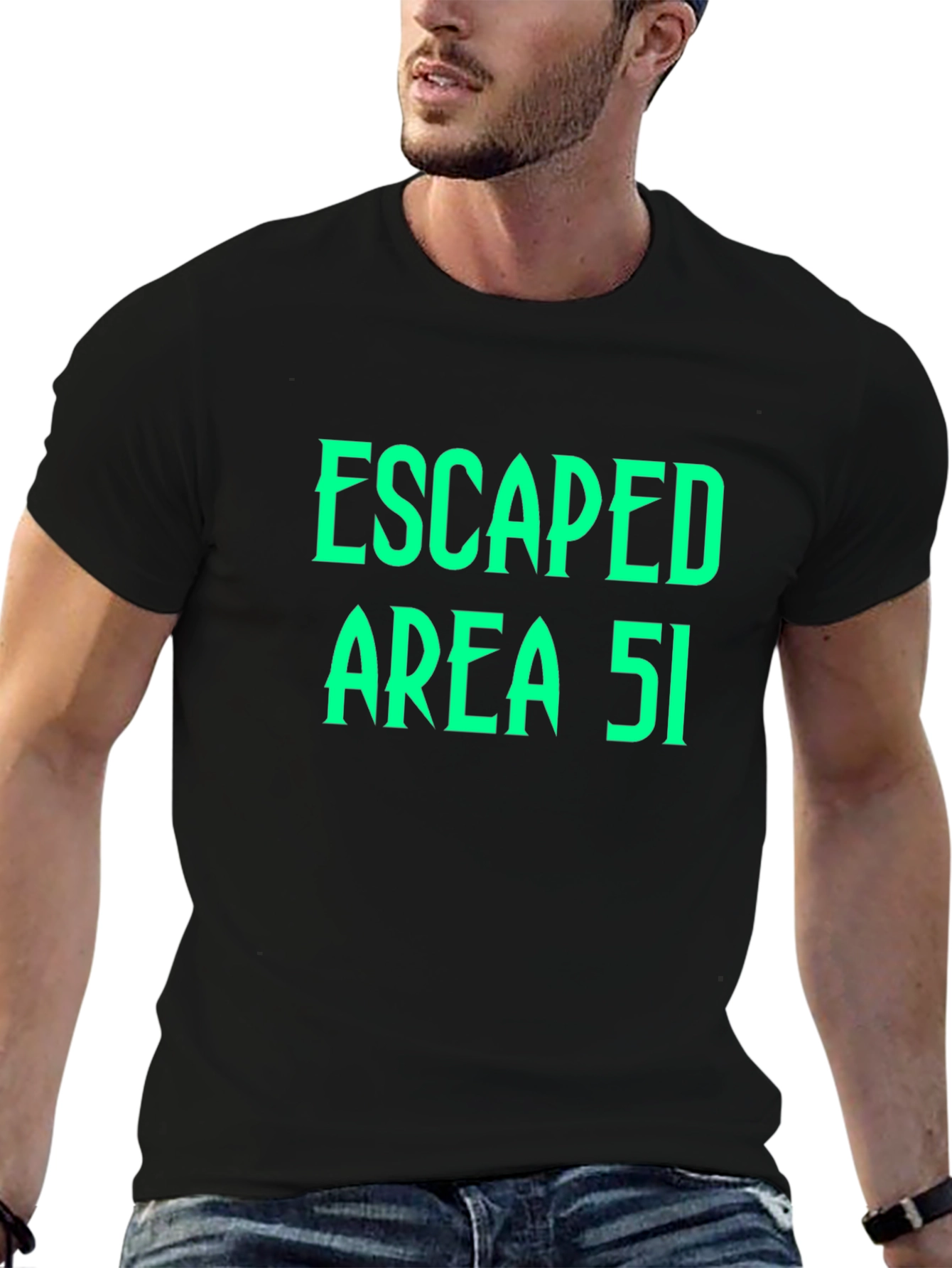 Escaped Area 51 Graphic Black T-Shirt