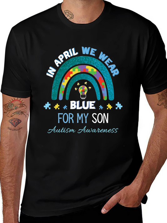 Autism Awareness T-Shirt - In April We Wear Blue For My Son