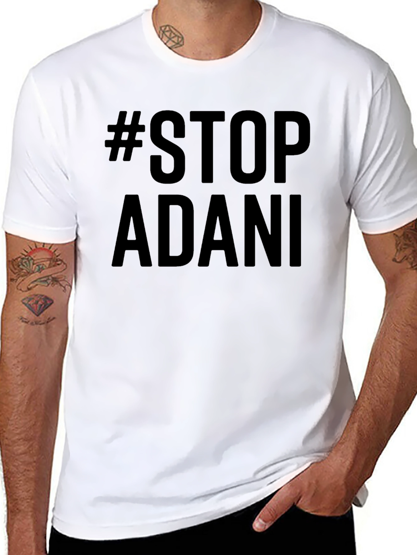 Stop Adani Black T-Shirt