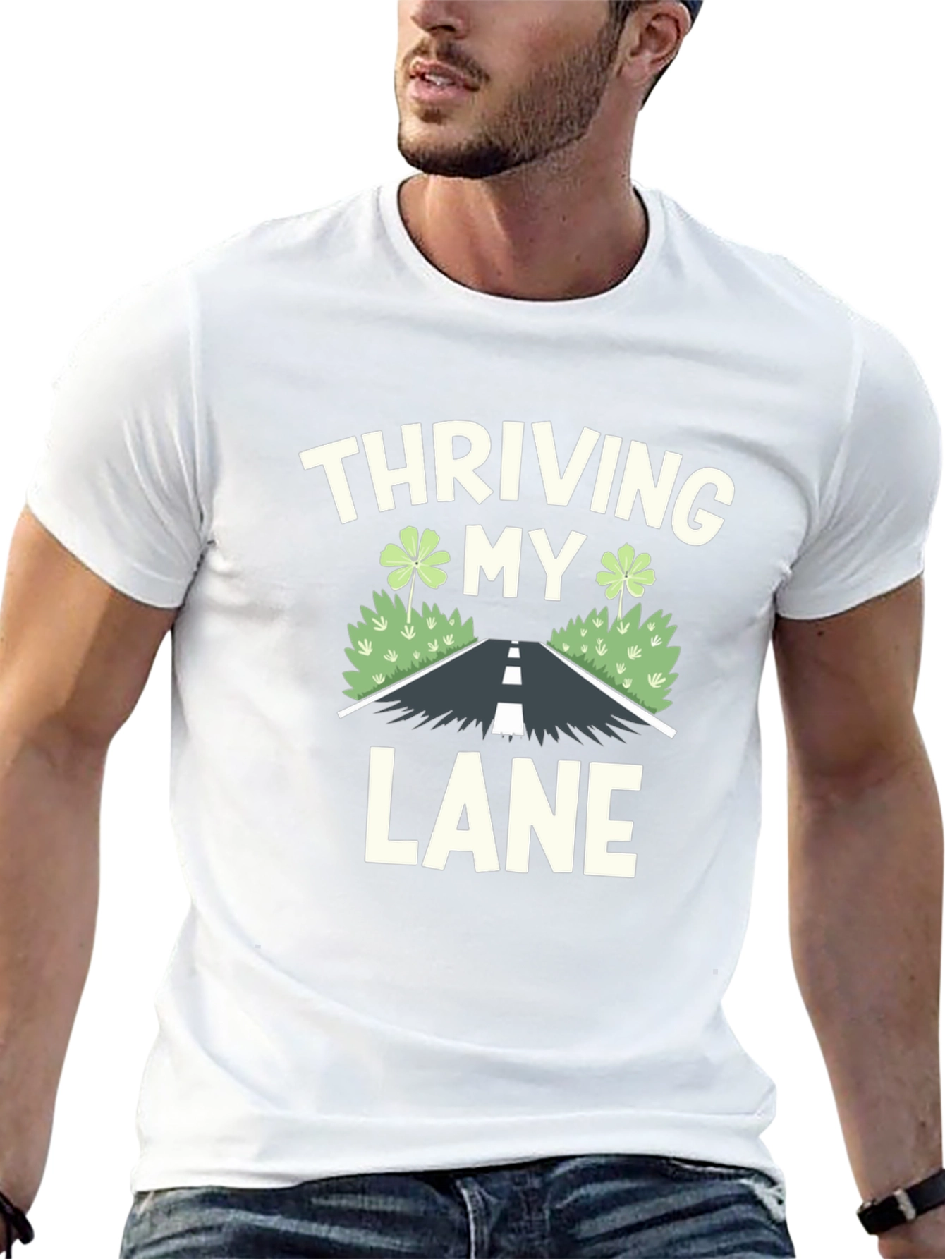 Thriving in My Lane T-Shirt Clover Road Design