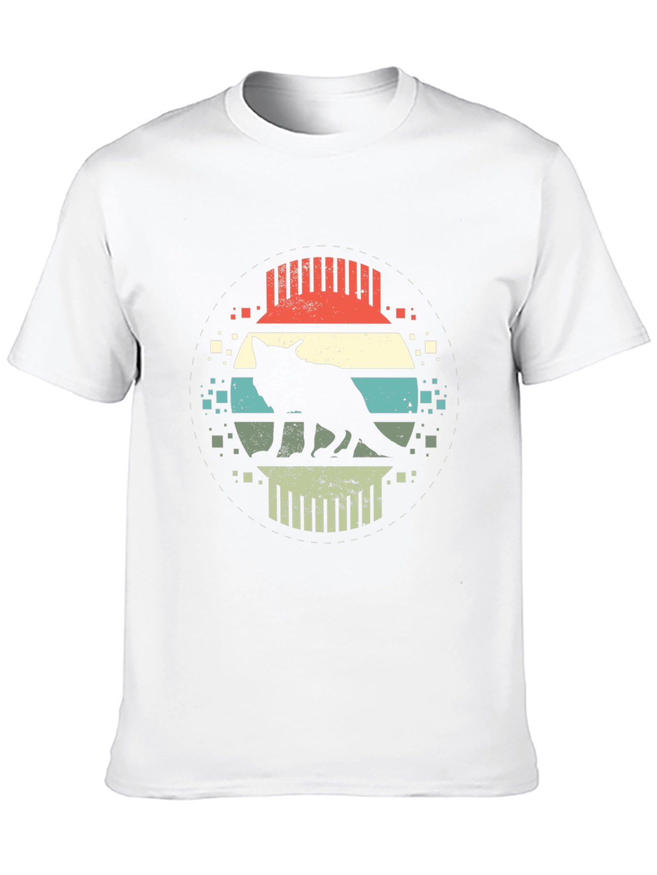Retro Wolf Graphic T-Shirt - Black Cotton Tee