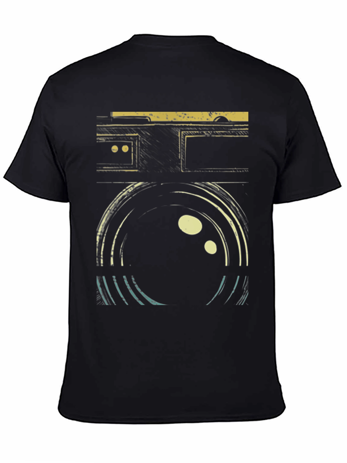 Retro Camera Graphic Black T-Shirt