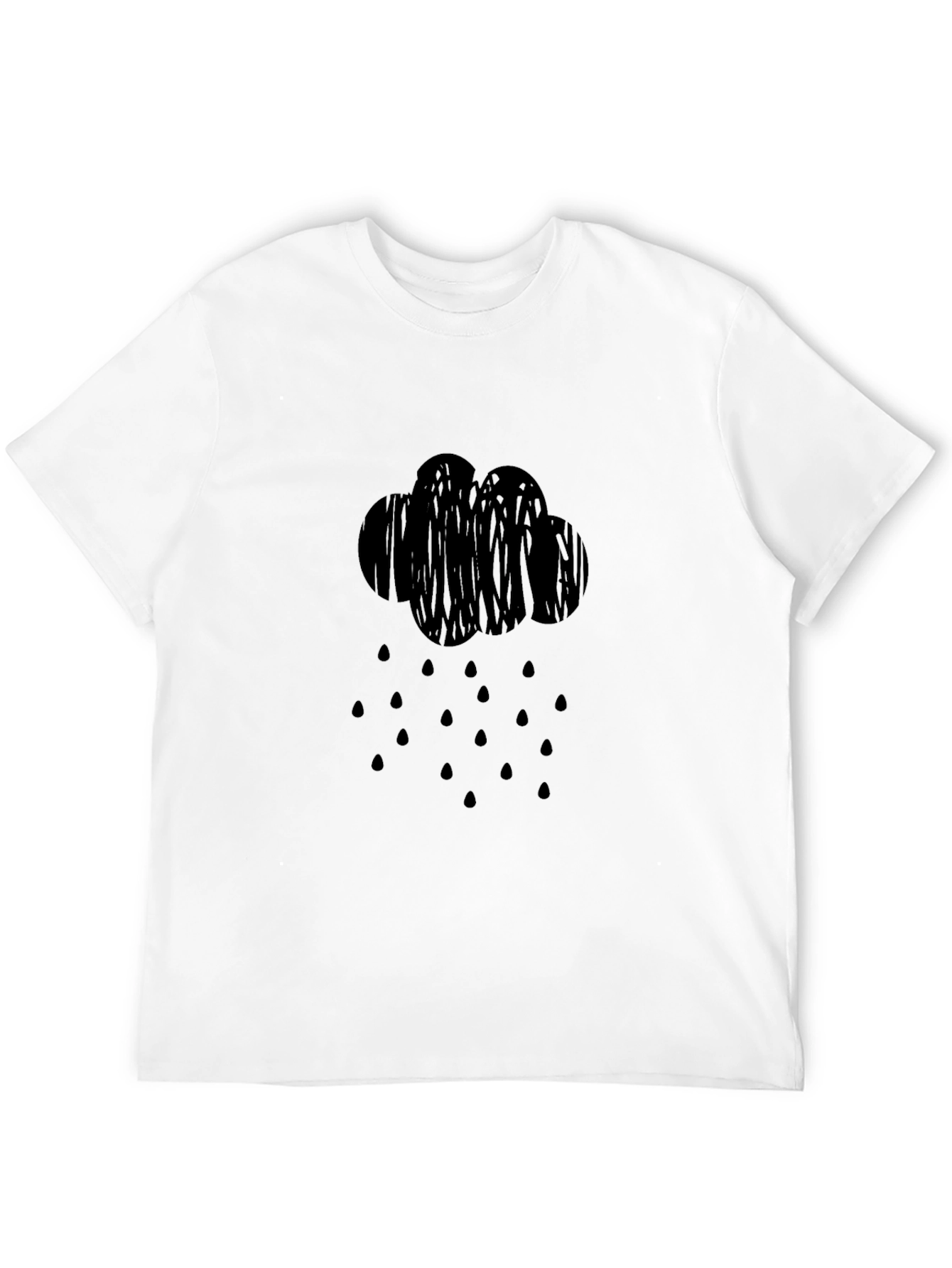 Rainy Day Graphic Tee - Black Cotton Comfort