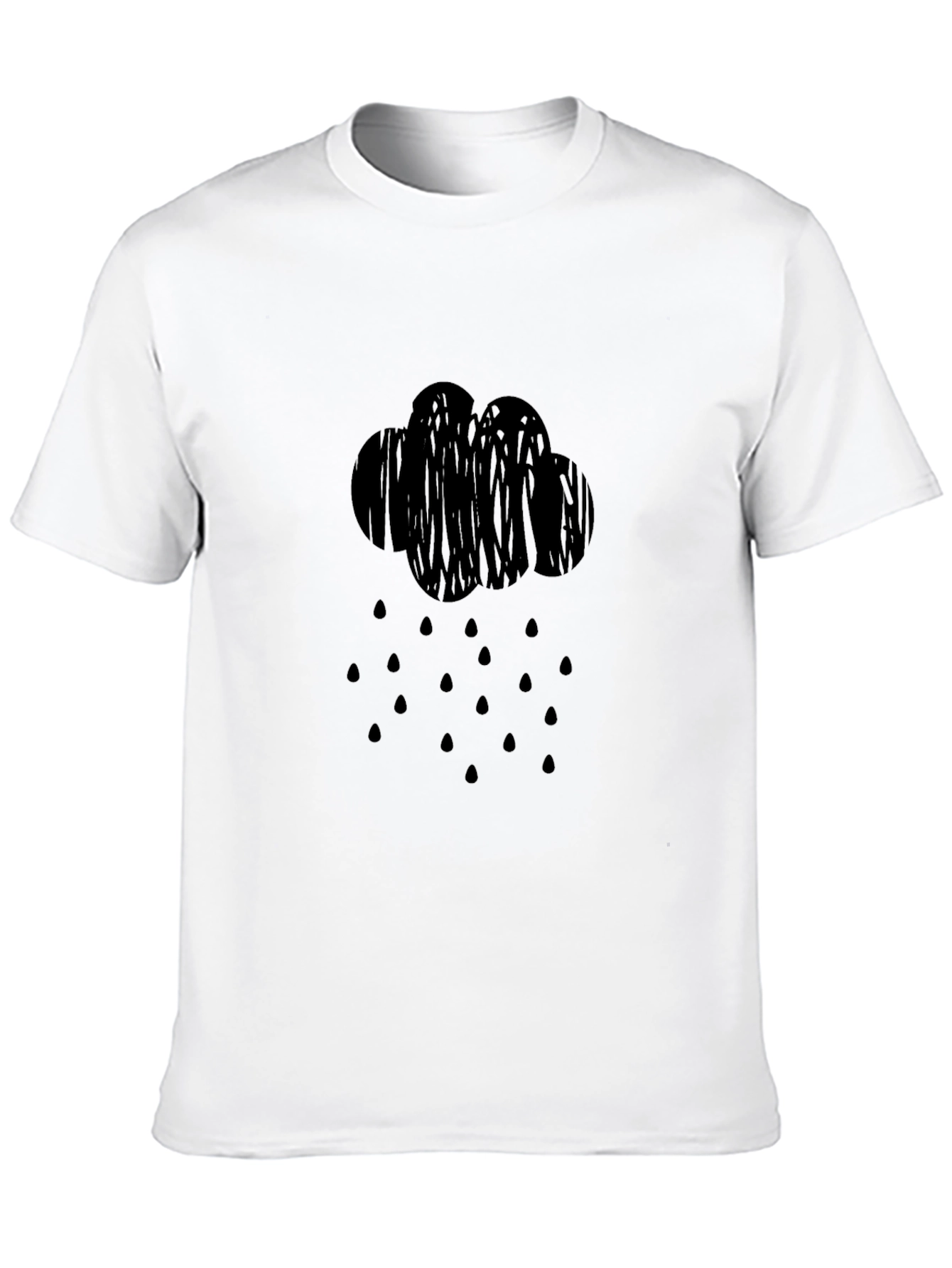 Rainy Day Graphic Tee - Black Cotton Comfort