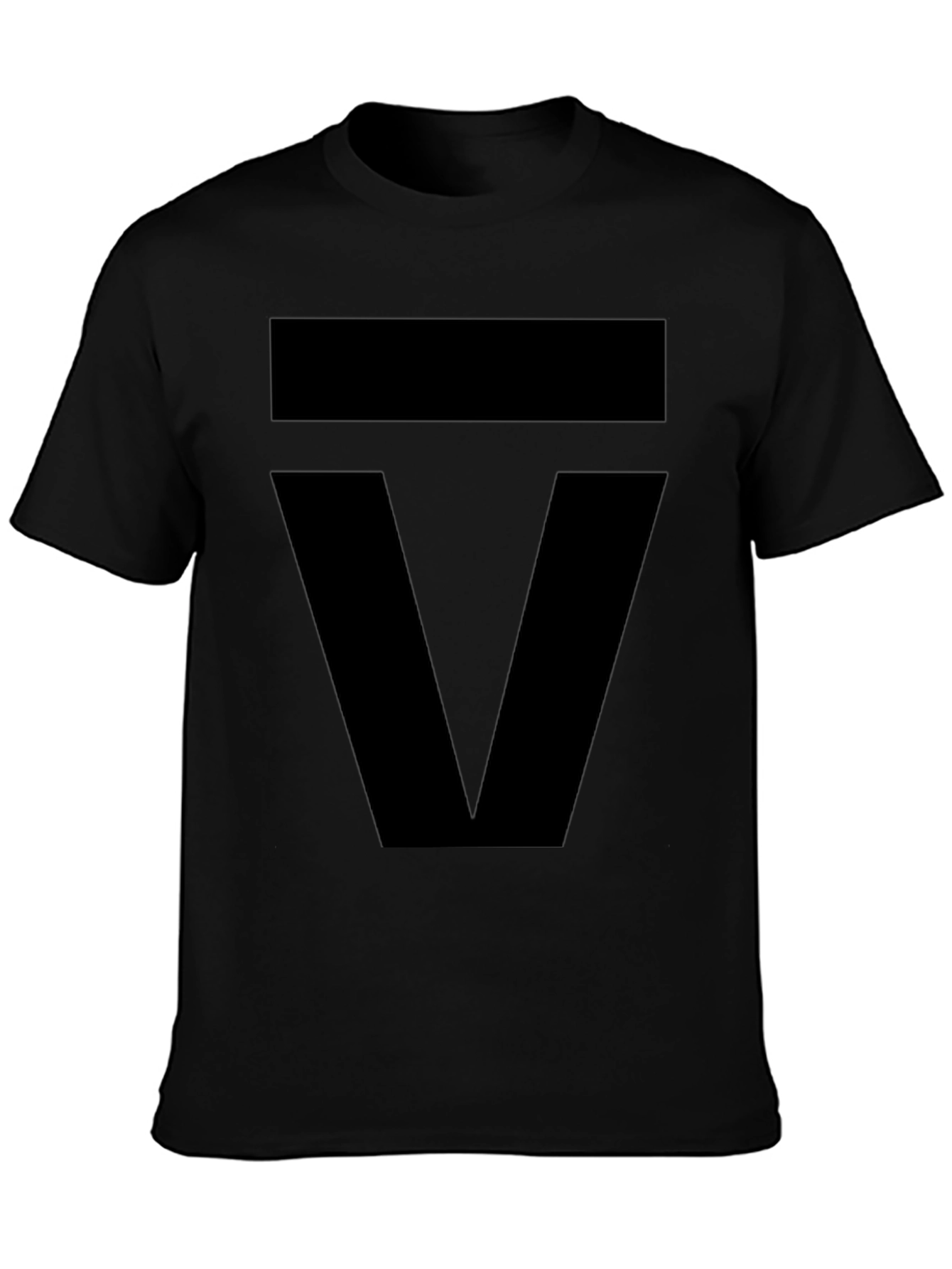 Modern Geometric Graphic Tee - Bold Black Design
