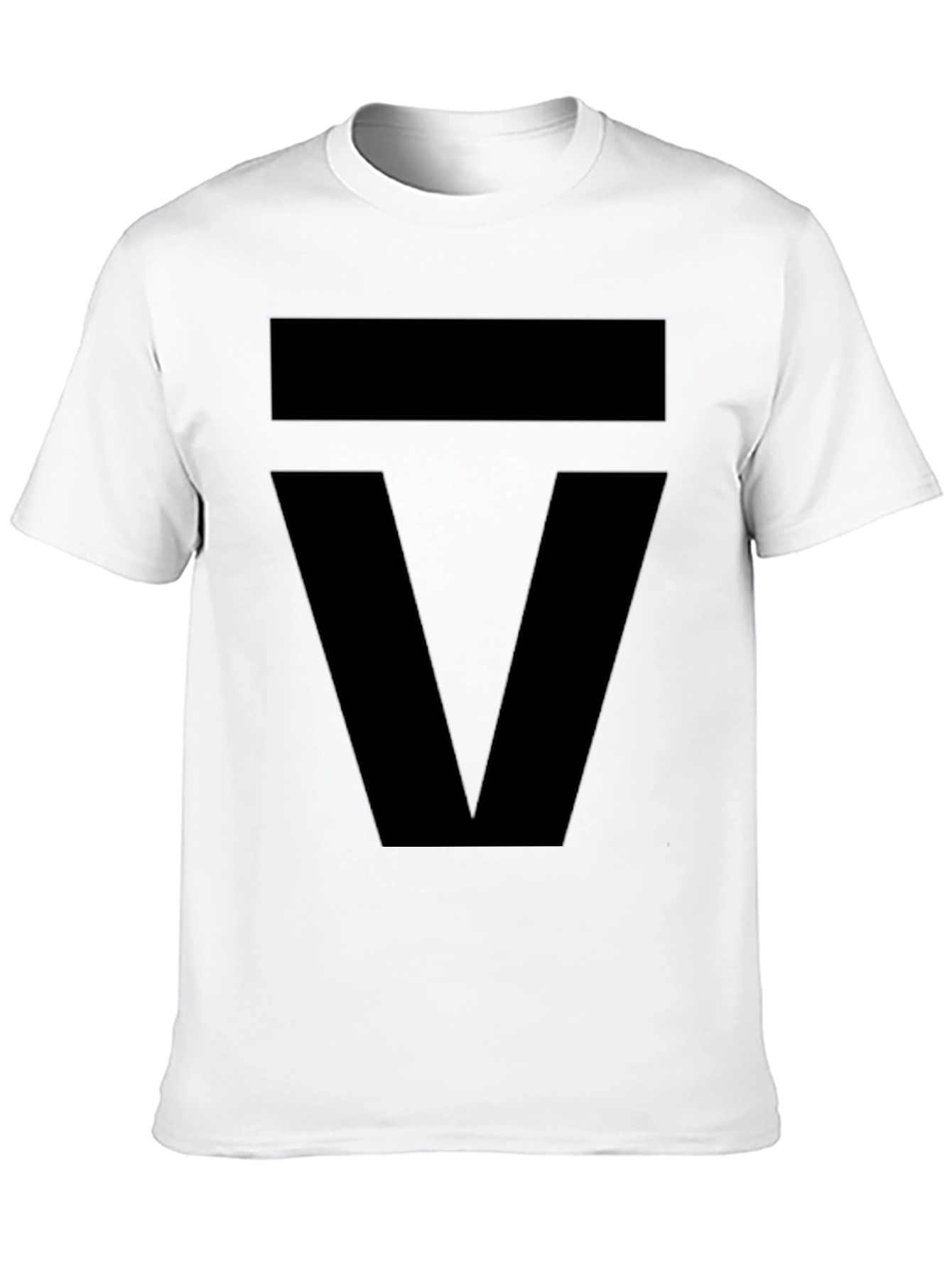 Modern Geometric Graphic Tee - Bold Black Design