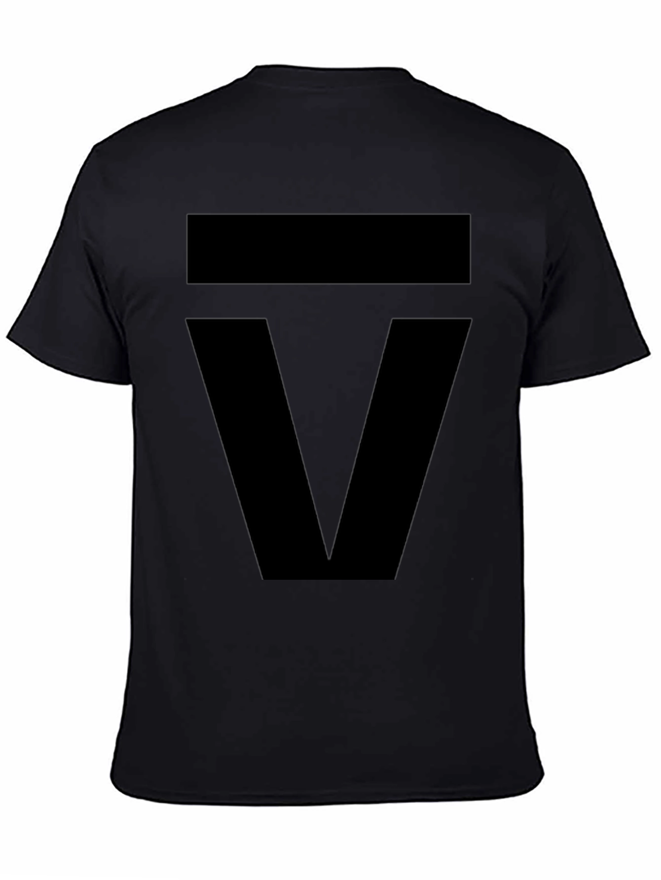 Modern Geometric Graphic Tee - Bold Black Design