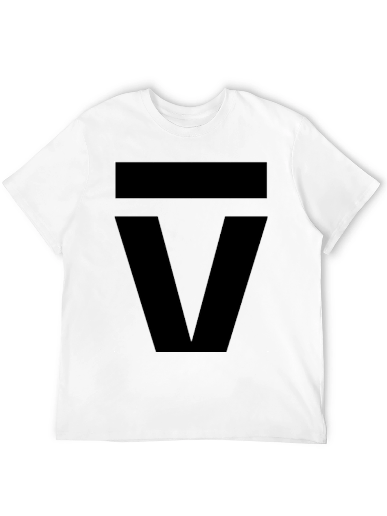 Modern Geometric Graphic Tee - Bold Black Design