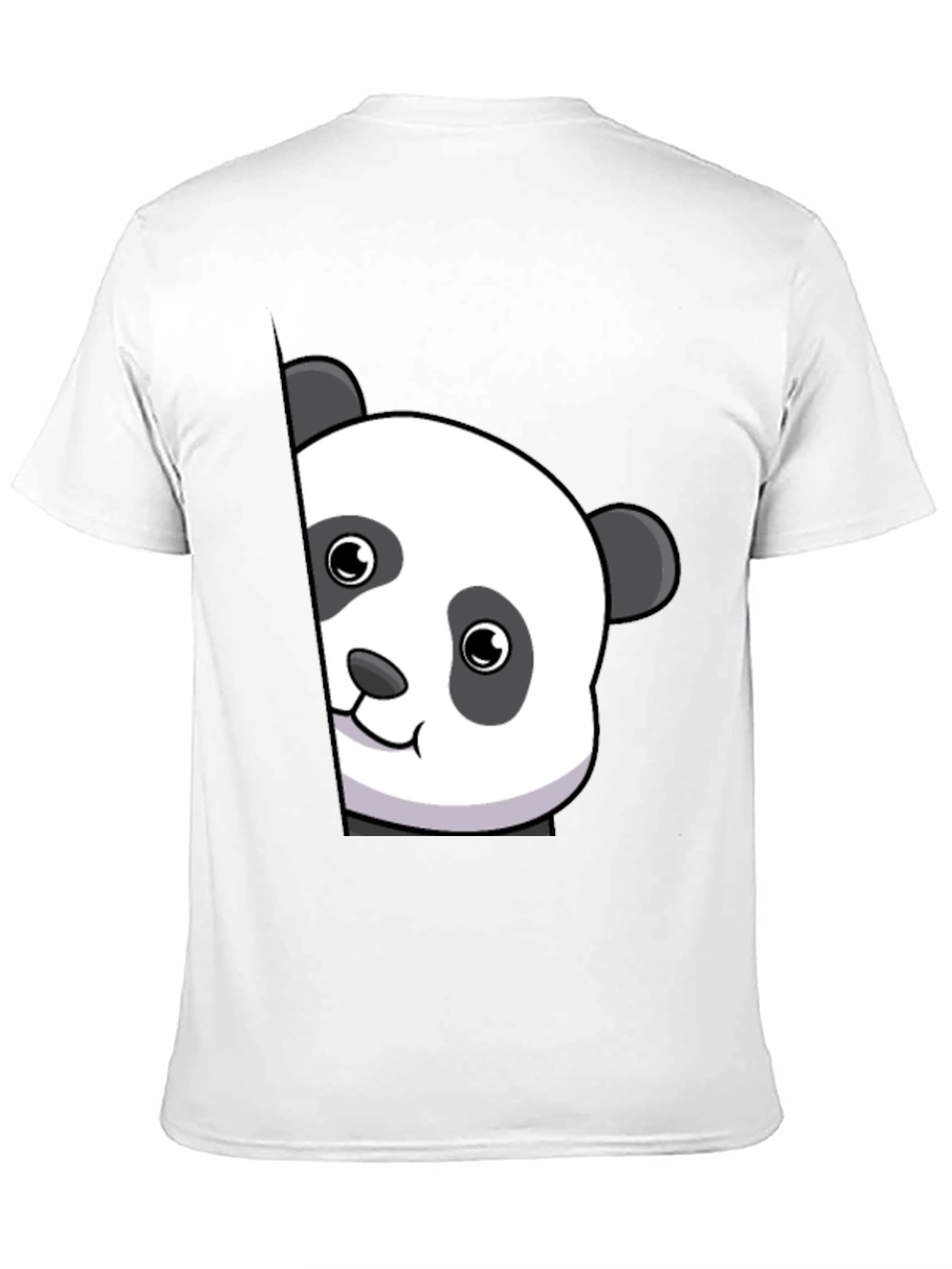 Cute Panda Peek Black T-Shirt - Unique Animal Tee