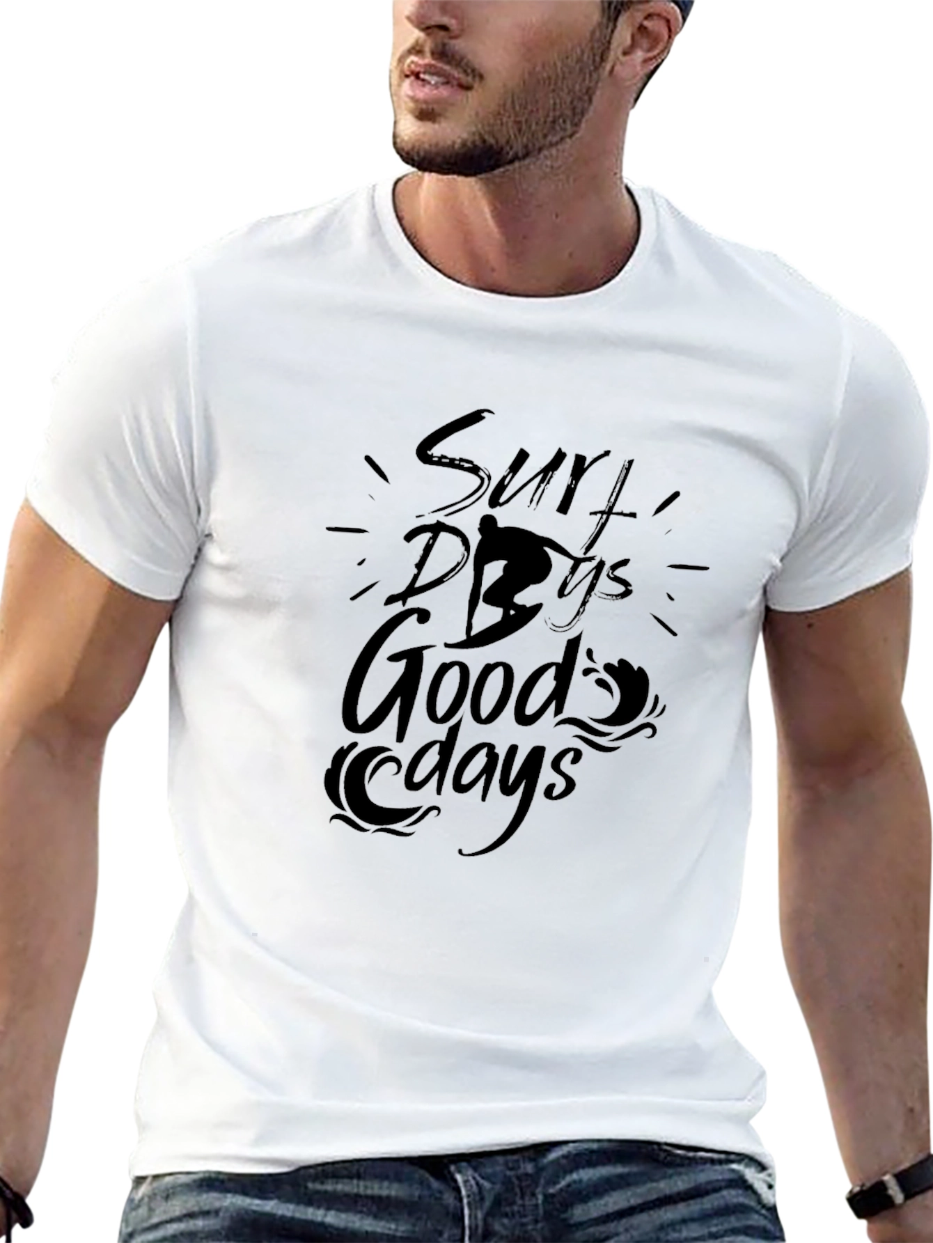 Surf Days Good Days Graphic T-Shirt - Black