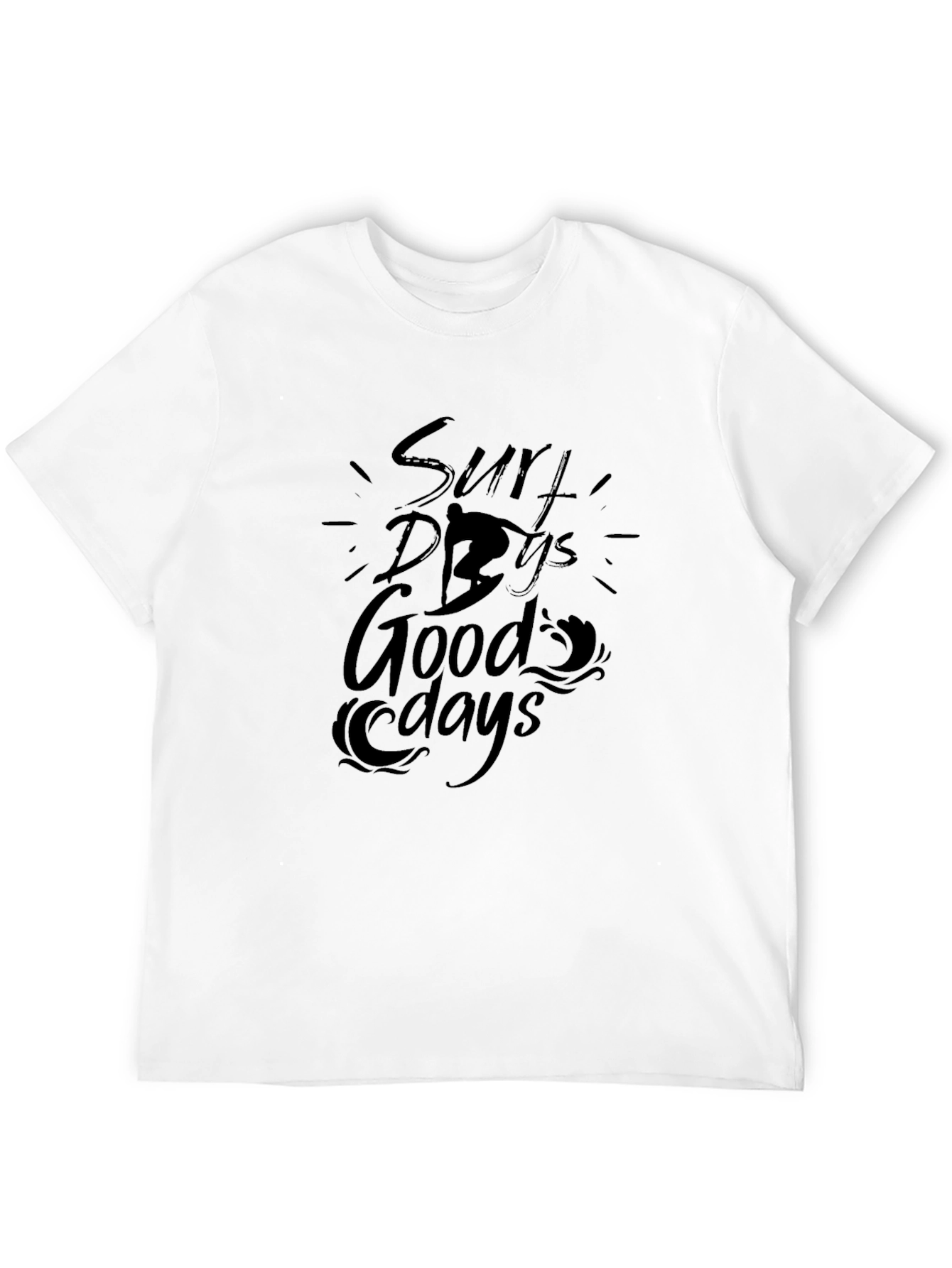 Surf Days Good Days Graphic T-Shirt - Black