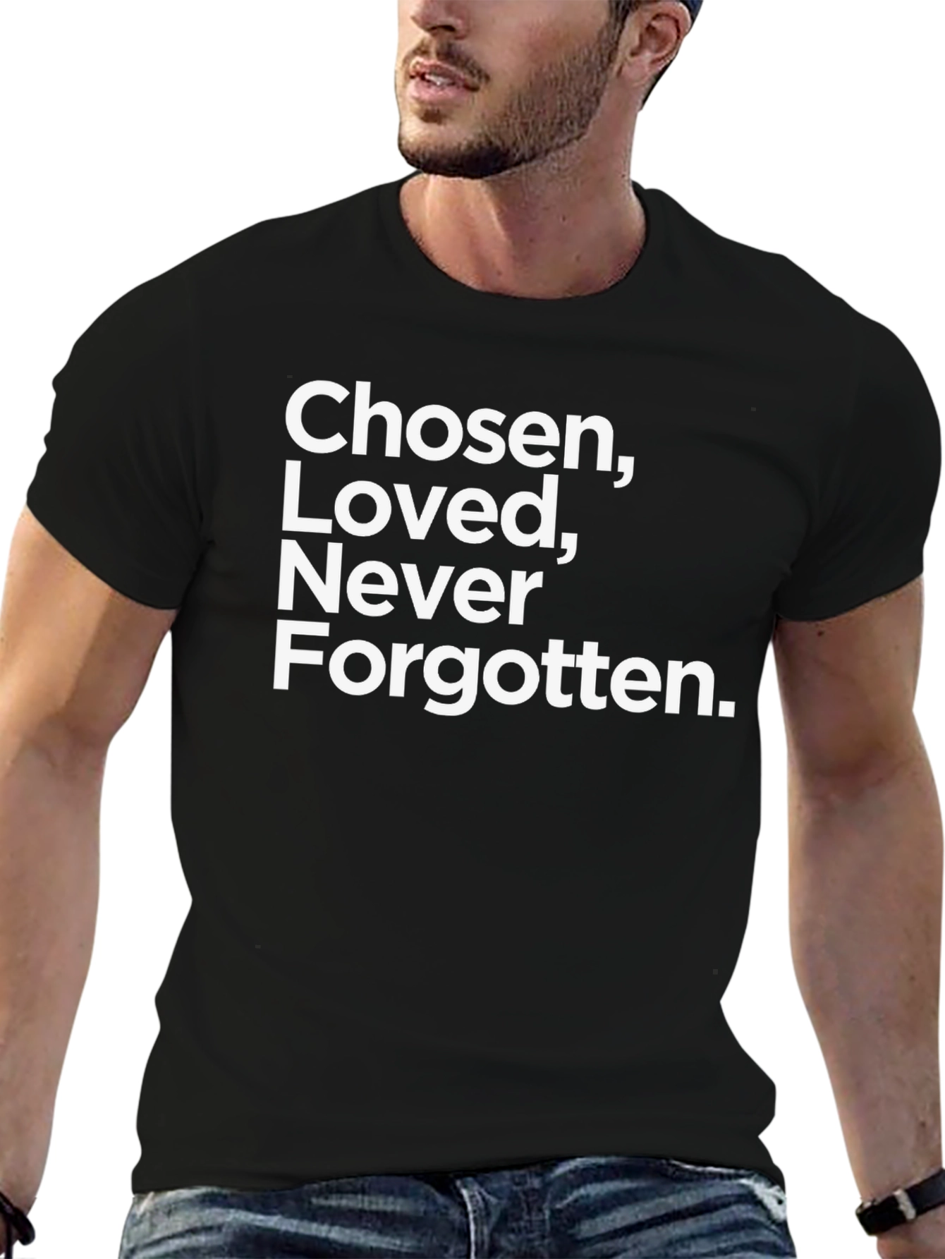 Chosen Loved Never Forgotten Black Tee