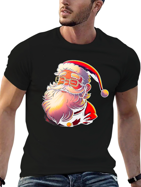 Festive Santa Graphic Tee - Holiday Cheer
