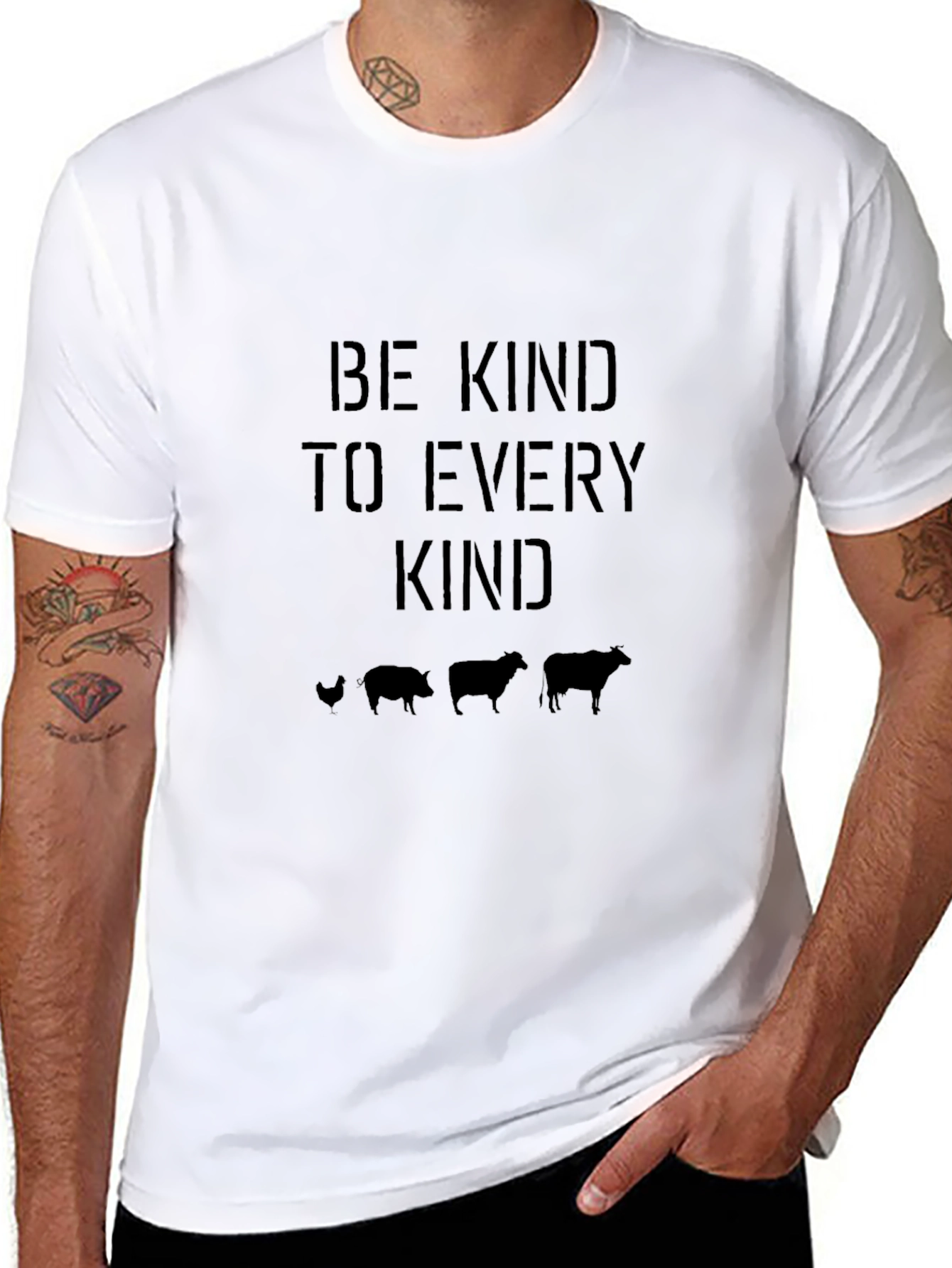 Be Kind To Every Kind Black Graphic T-Shirt