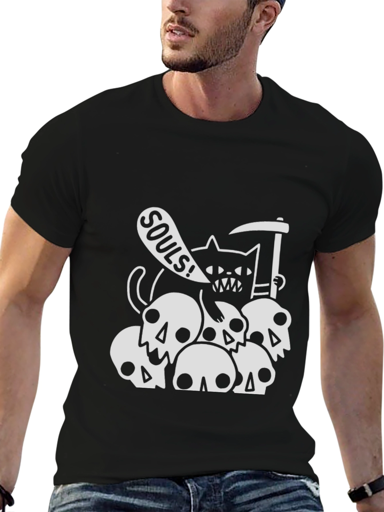 Grim Reaper Cat T-Shirt - Souls!