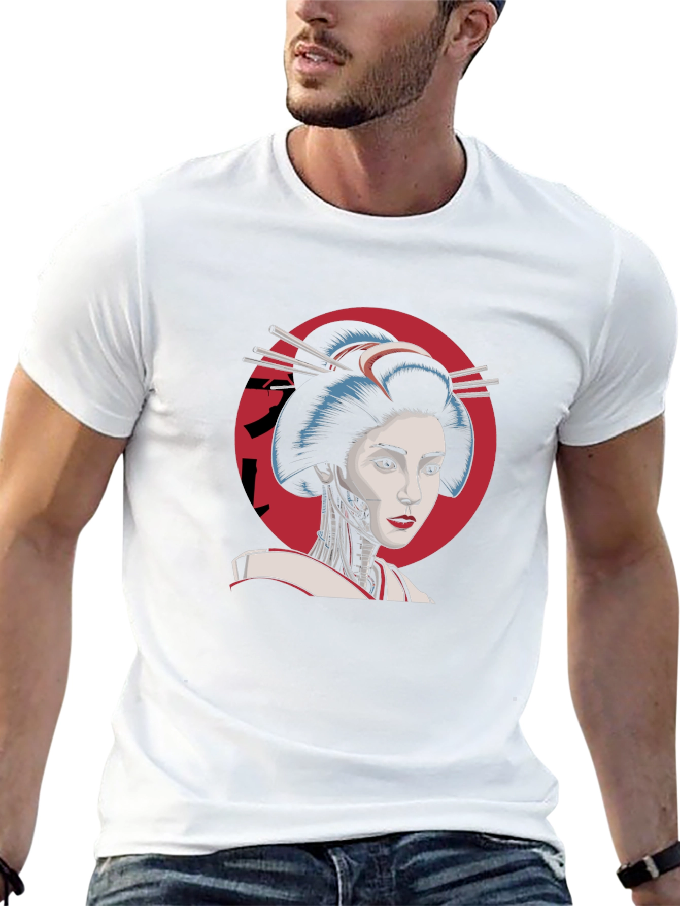 Geisha Robot T-Shirt - Cool Cyberpunk Design