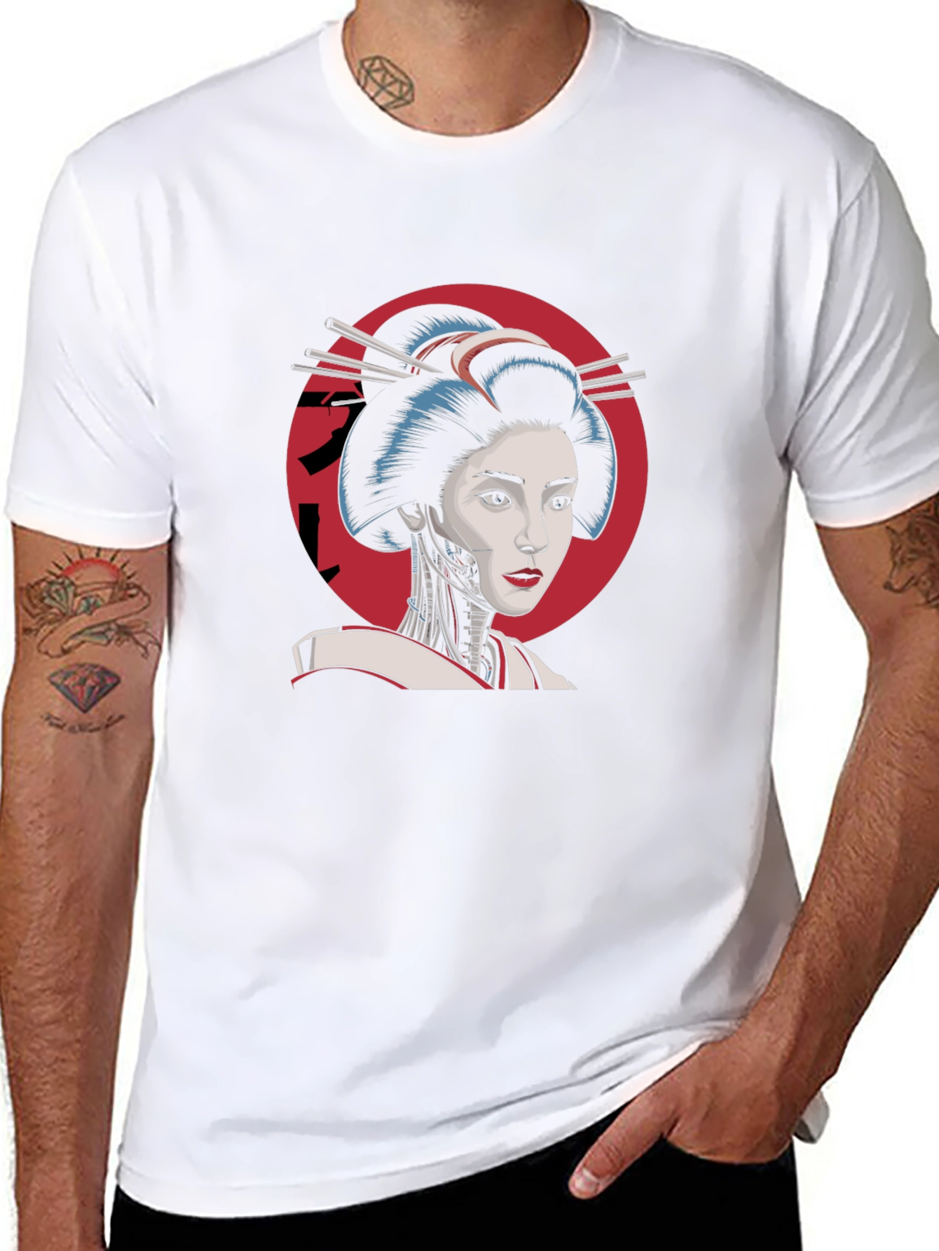 Geisha Robot T-Shirt - Cool Cyberpunk Design