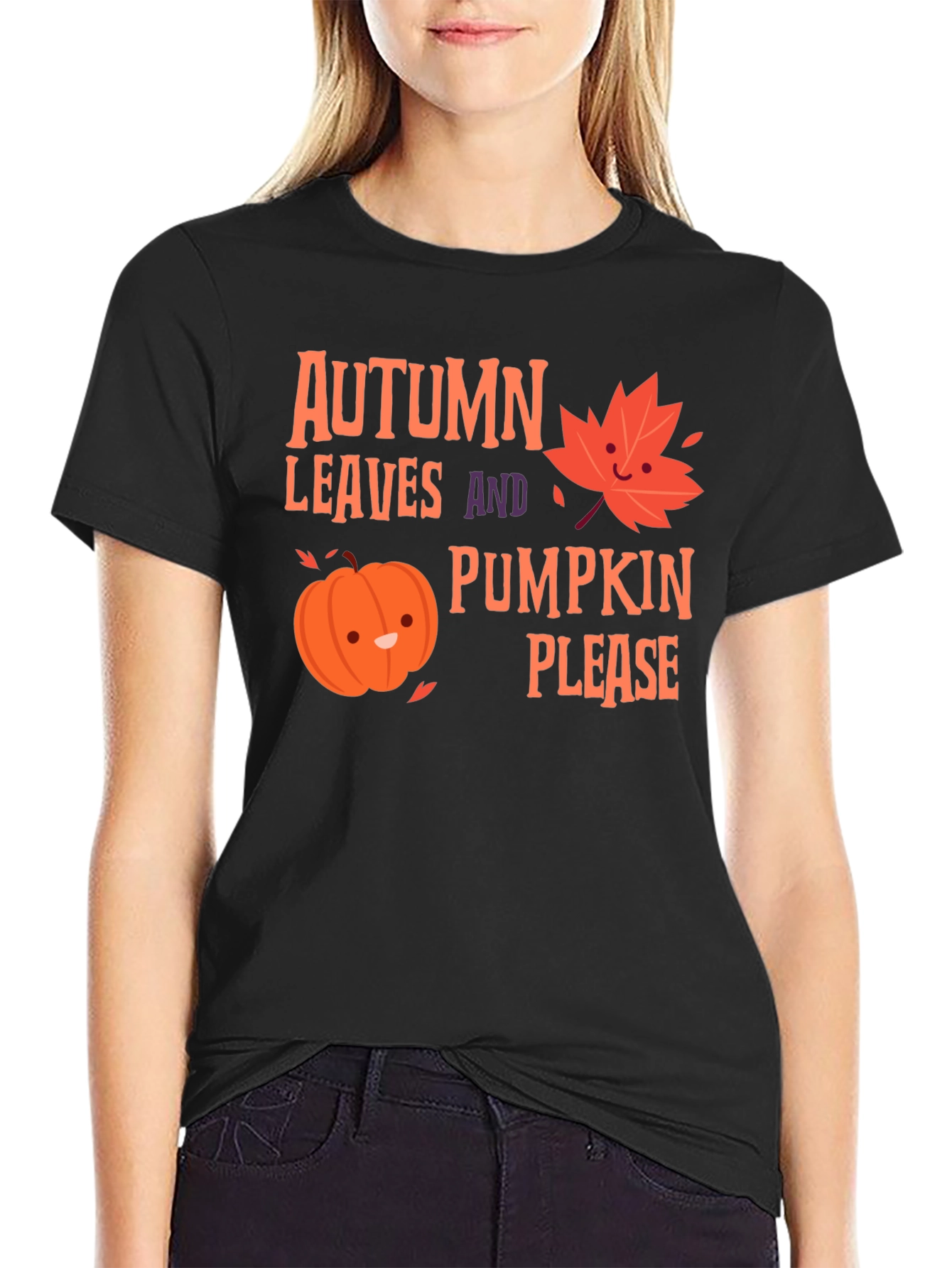Autumn Leaves Pumpkin Please T-Shirt