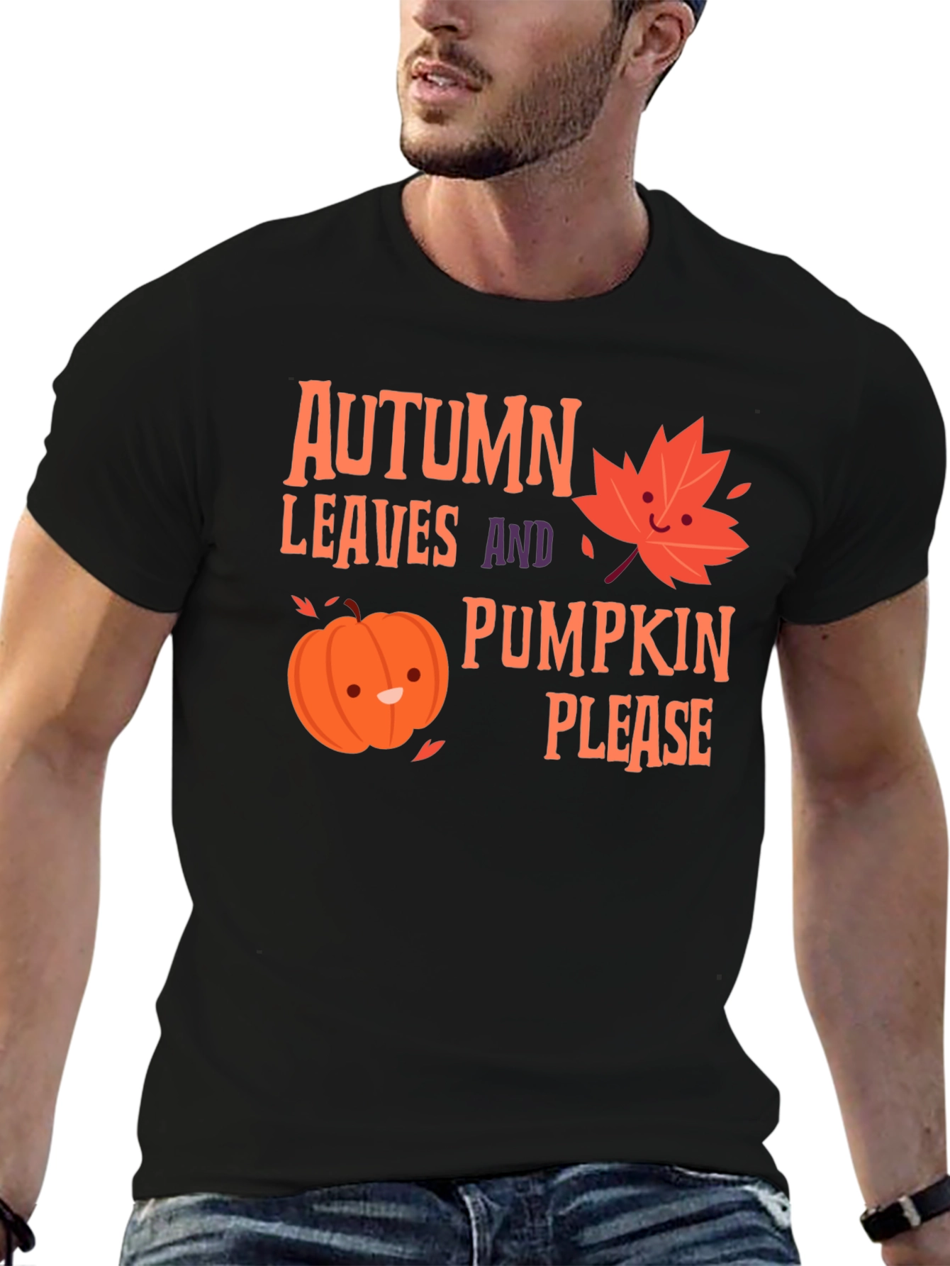 Autumn Leaves Pumpkin Please T-Shirt