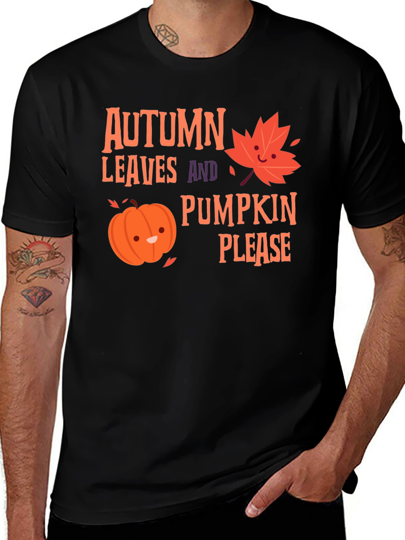 Autumn Leaves Pumpkin Please T-Shirt