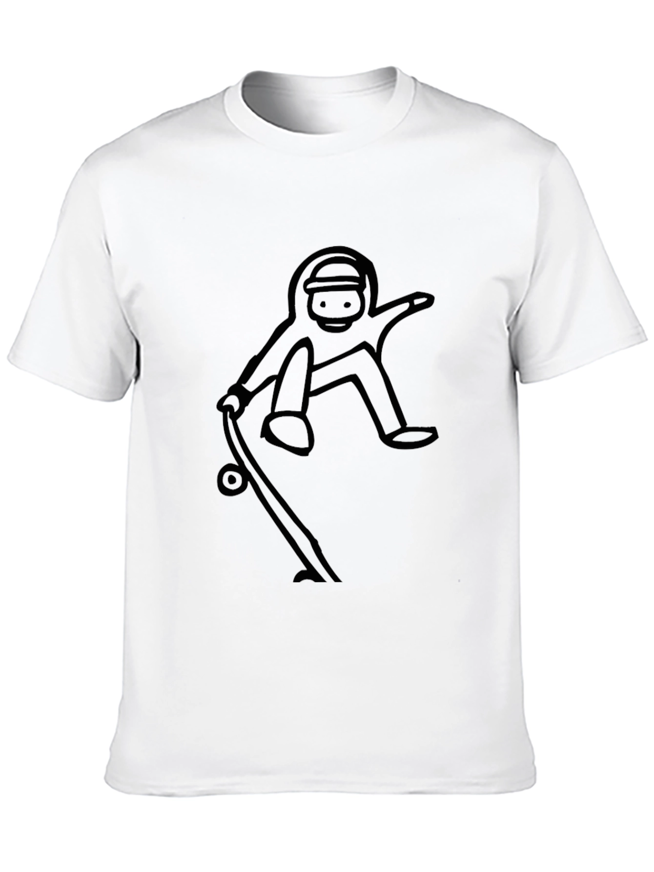 Skateboarding Dude Black Tee - Cool Graphic T-Shirt