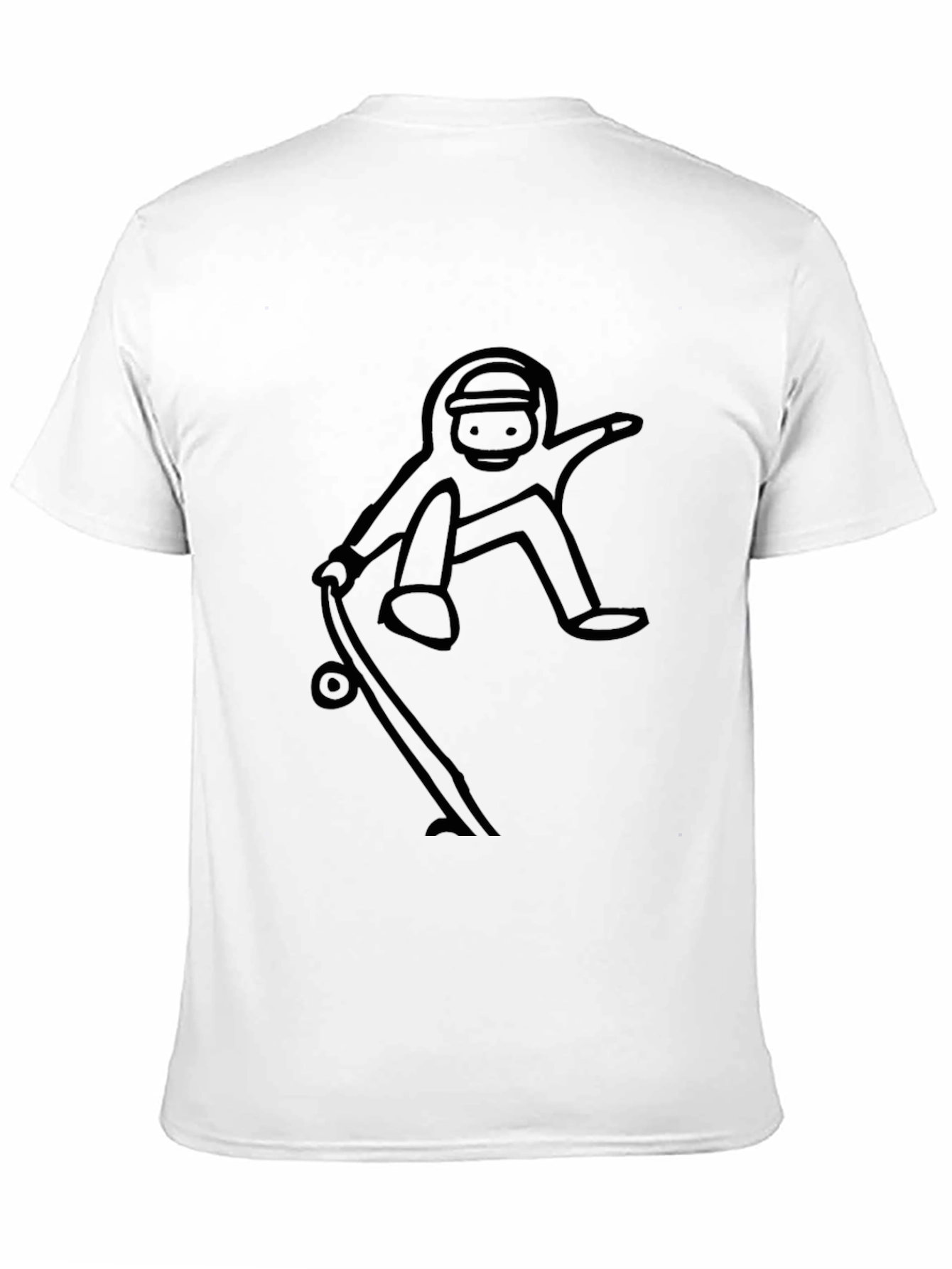 Skateboarding Dude Black Tee - Cool Graphic T-Shirt