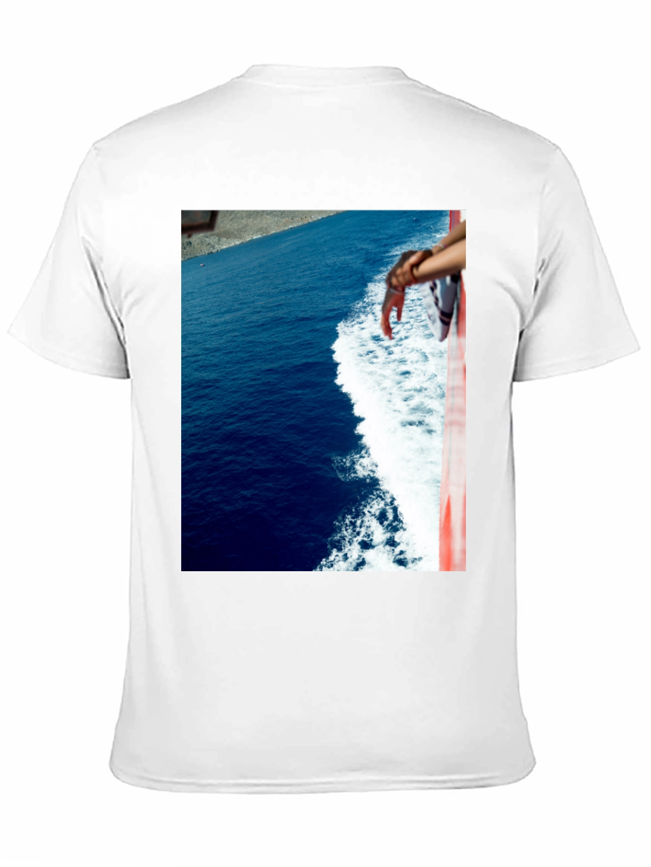 Ocean View Graphic Tee - Black Cotton T-Shirt