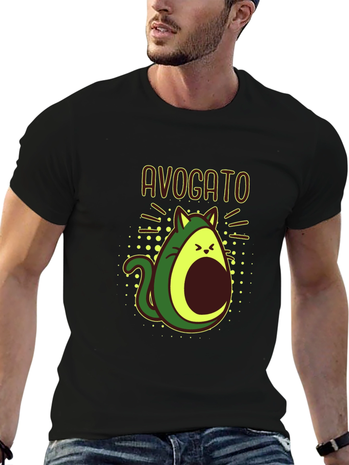 Avogato T-Shirt - Cute Avocado Cat Tee