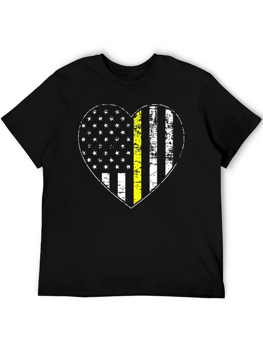 Thin Yellow Line Heart Graphic Tee