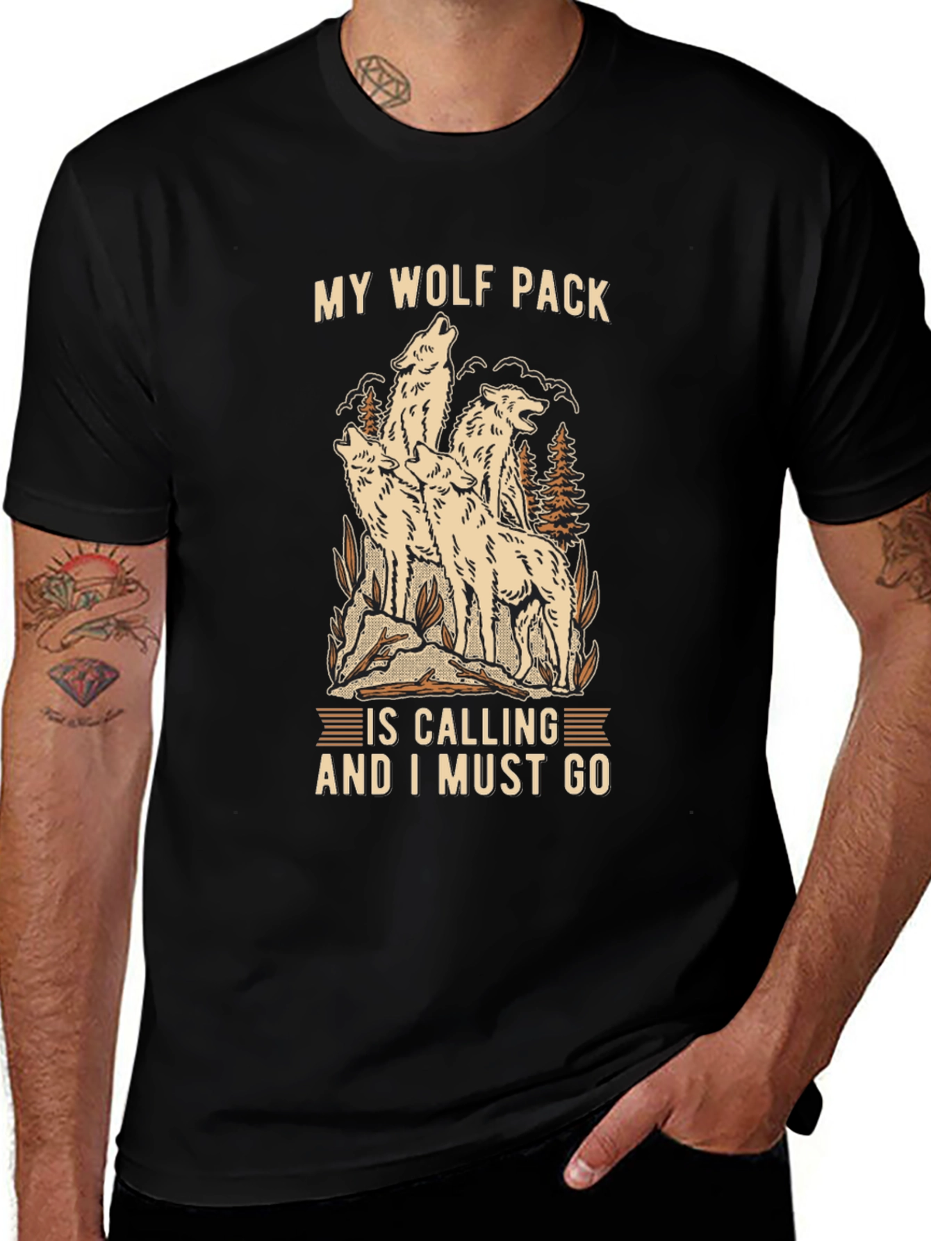 Wolf Pack Calling T-Shirt - Nature Adventure Tee