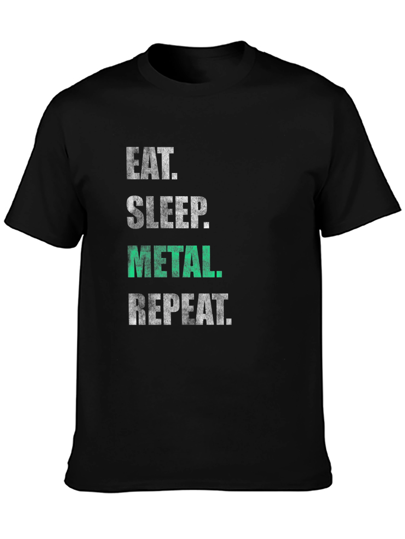 Eat Sleep Metal Repeat T-Shirt - Black Graphic Tee