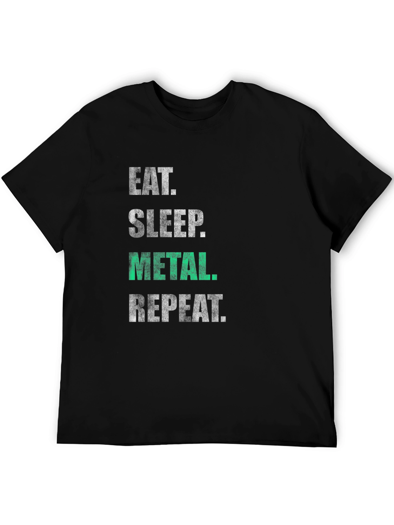 Eat Sleep Metal Repeat T-Shirt - Black Graphic Tee
